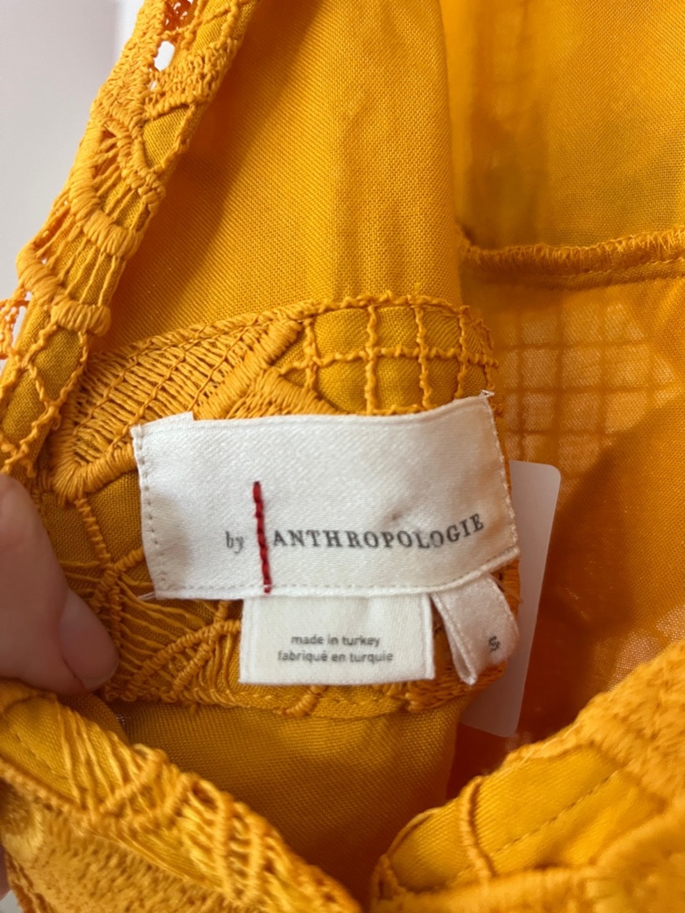 NWT Anthropologie Crochet Overlay Sleeveless Dress in Mustard Yellow - Picture 2 of 4